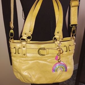 Vintage Leather Bag with Rainbow charm